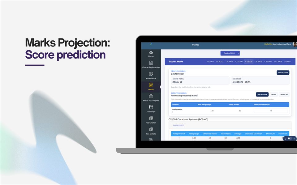 ProFlex marks projection screenshot